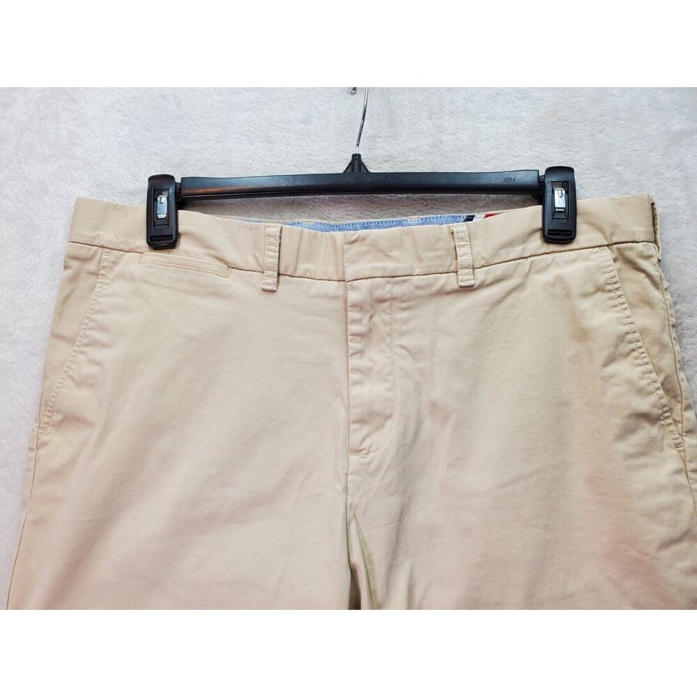 Tommy Hilfiger Shorts Men Size 38 Khaki Cotton Slash Pocket Flat Front High Rise - Picture 4 of 7